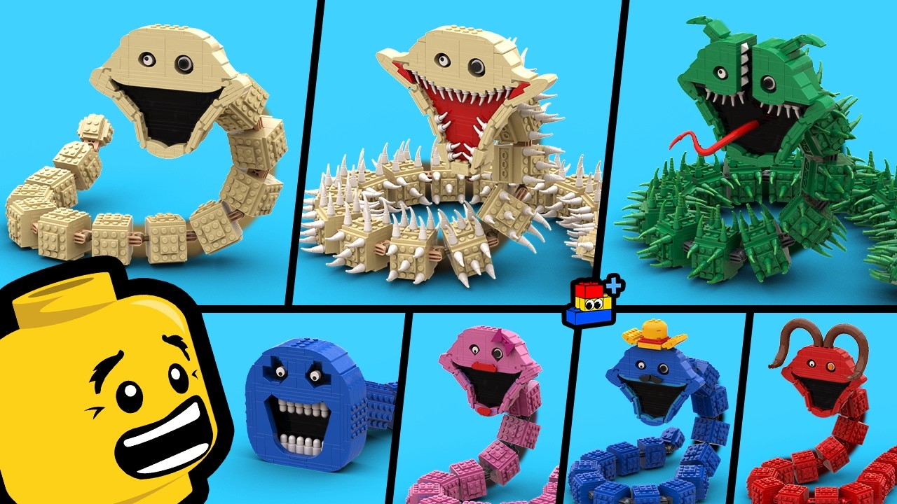 LEGO Big Worm & Hungry Snake: Building All Phases + Family