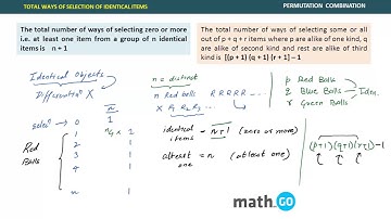 PERMUTATION COMBINATION - SELECTION OF IDENTICAL ITEMS