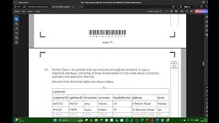 Higher Computing 2022 Exam Section 2 DB Wealth