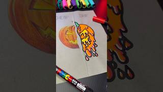 Drawing Pumpkin with Posca Markers 🎃 Drip Effect ⚡️