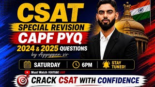 CAPF 2024 & 2025 Special revison | UPSC 2026 Prediction | Mr.Ayyappan sir