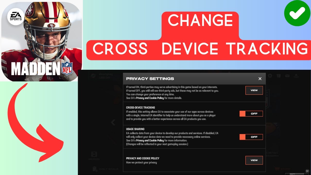 How to turn on and off Cross Device tracking in Madden NFL 25 Mobile Football 