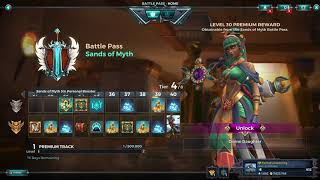 Paladins 3.2 Sands of Myth Battlepass 11 All Items, All Levels, Free and Paid Path