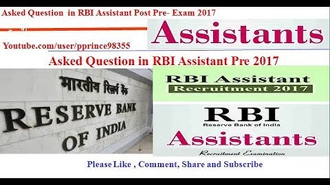 RBI Assistant 2017 Asked Question with Exam Analyst