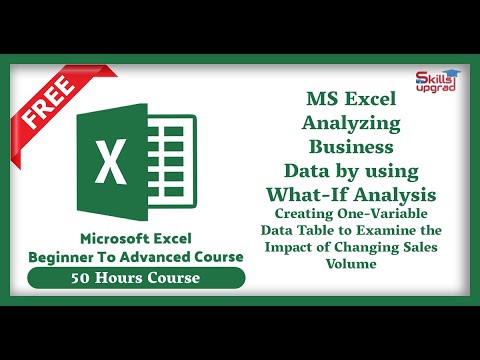 MS Excel Advanced Course | Creating One-Variable Data Table to Examine the Impact Changing Sales Vol