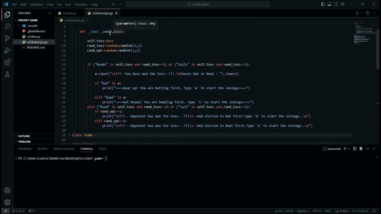 Python Project: How to make a cricket game using object oriented ...
