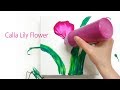 (164) Acrylic Pouring _ How to paint calla lily flower with ball chain _ Designer Gemma77