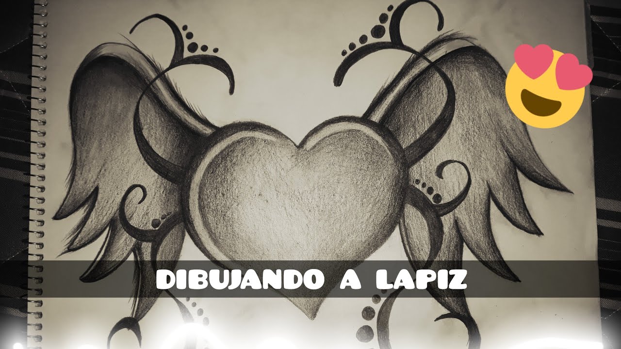 DIBUJANDO UN CORAZÓN CON ALAS A LAPIZ - DIBUJOS DE AMOR - thptnganamst.edu.vn