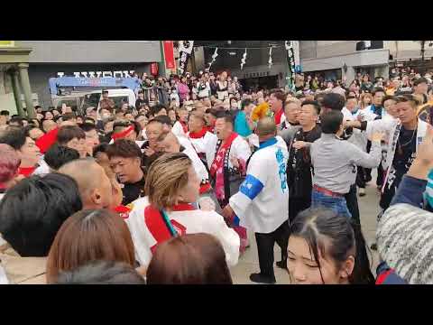 松山秋祭り2023　溝辺大神輿VS築山大神輿鉢合わせ後の大乱闘！