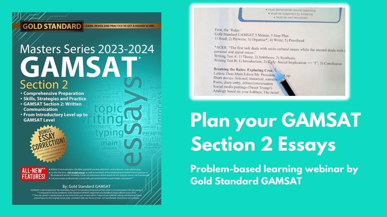 Plan your GAMSAT Section 2 Essays Written Communication free tutorial YouTube