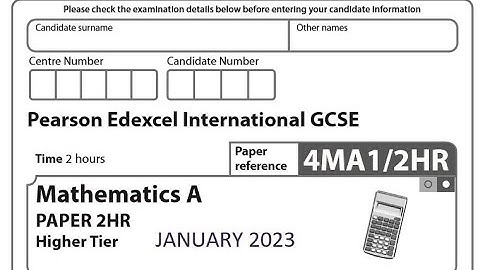 Edexcel IGCSE Math A 4ma1/2HR JAN 2023 SOLUTION PART 2/2