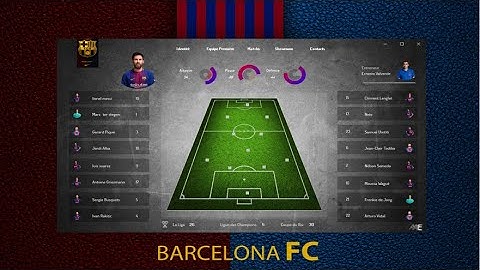 C# UI Design  - FC BARCELONA Modern Dashboard Visual Studio Winform App GUNA