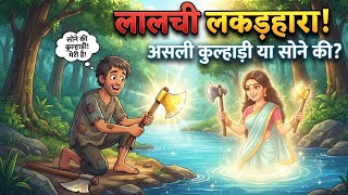 The Greedy Woodcutter and the Golden Axe! 😱 | Honest Woodcutter Story | Moral Stories