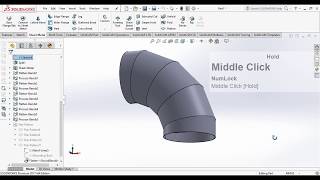 Development steel Elbow (miter bend) Flat Pattern  in SolidWorks Sheet Metal