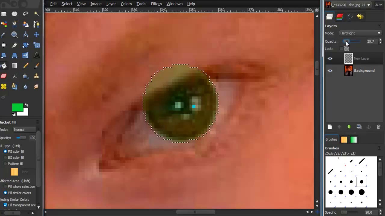 How you Change your Eye Color in GIMP