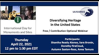 Diversifying Heritage in the United States - World Heritage Webinar