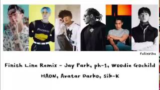 Finish Line Remix - Jay Park ft pH-1, Woodie Gochild, HAON, Avatar Darko, Sik-k (Lyrics)