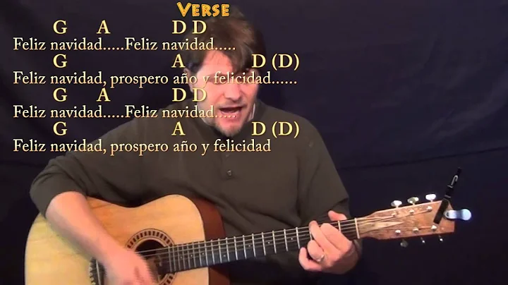 Feliz Navidad (Christmas) Strum Guitar Cover Lesson with Chords and Lyrics - G A D Bm