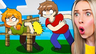 Reacting to The Adventures of Alex and Steve Minecraft Animations (Minecraft Pranks)