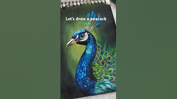 Acrylic Painting of a Peacock 🦚 #acrylicpainting #peacockpainting
