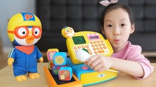 캐리와 함께 뽀로로 말하는 마트 계산대 놀이 pororo mart play toy 제이제이튜브 jj tube