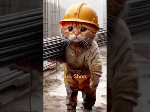 Hard working brown cat #shorts #cat #viralshort