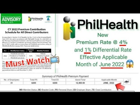 PhilHealth-How to generate SPA new premium rate 4% & differential rate 1% 2022