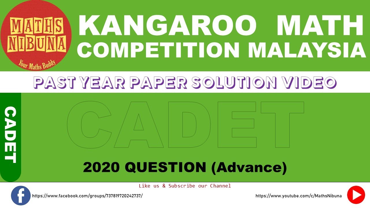 Kangaroo Math Cadet 2020 Advance Question 21 To 25 Youtube
