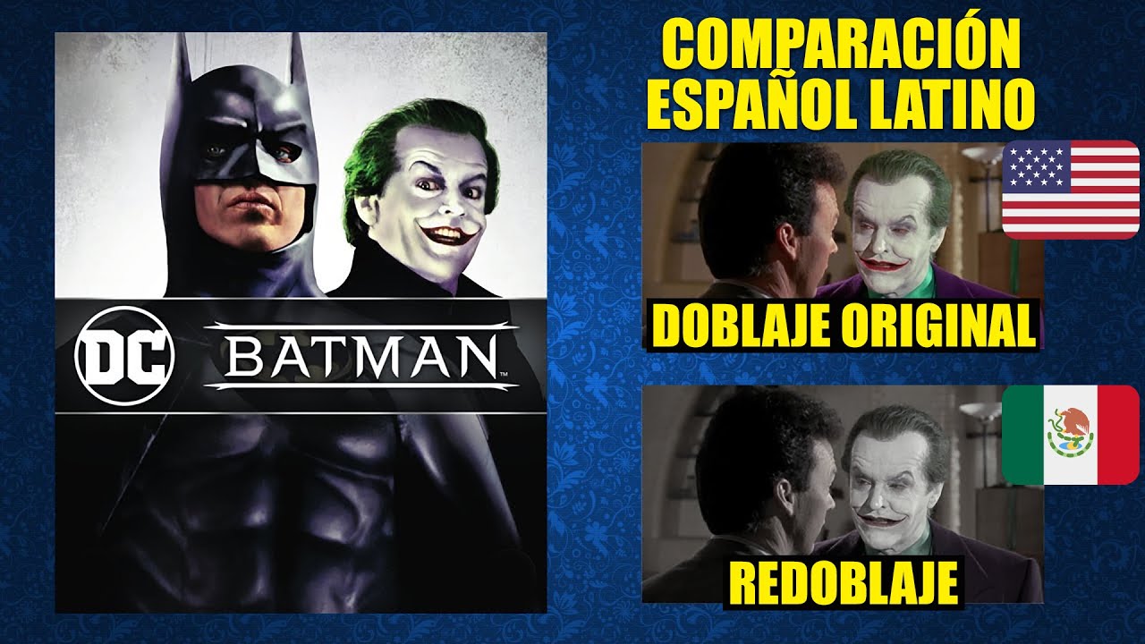 Batman [1989] - Comparación del Doblaje Latino Original y Redoblaje |  Español Latino - YouTube