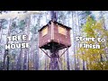 Cozy tree house  building in the wild forest from start to finish  3 months in 35 minutes