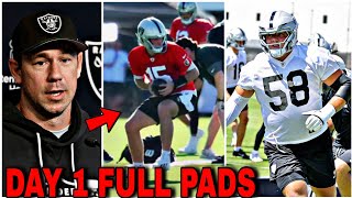 Analyzing the FIRST DAY of Raiders FULLY PADDED Practice...