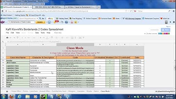 Borderlands 2 ( Spread Sheet + Free File Viewer ) *Instructional Video*