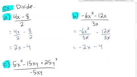 4.5 Dividing Polynomials by Monomials | Math 9