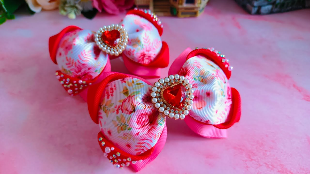 Moño con listón de 5cm de ancho, muy facil de realizar 🥰✨❤️🎀l