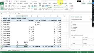 how to create aging report using pivot table in excel