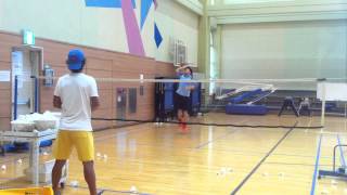 Badminton lesson 20150701(WED) - smash / cross drop / backhand drive 2
