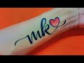 Mk letter tattoo  best couple letter tattoo designs  temporary tattoo