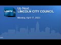 Lincoln City Council Meeting April 17, 2023
