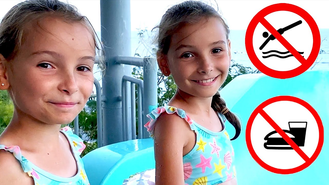 Арина и Ксения учат правила безопасности в бассейне для детей. - YouTube