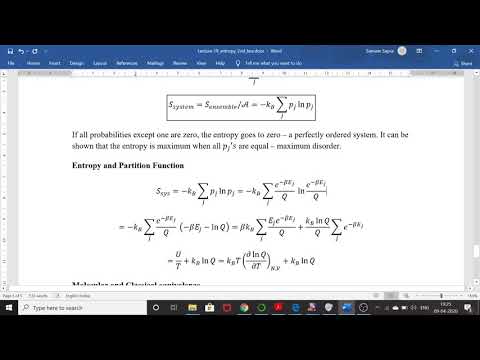 Lec 19b: Entropy