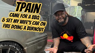 TPAIN set my WIFES JZX100 on FIRE 🔥 huge burnout at my house 😂
