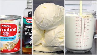 Vanilla Ice Cream 3 Ingredients No Machine | Easy Homemade Vanilla Ice Cream Recipe | #shorts