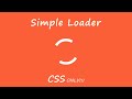Simple Loader HTML CSS | Loader CSS Animation