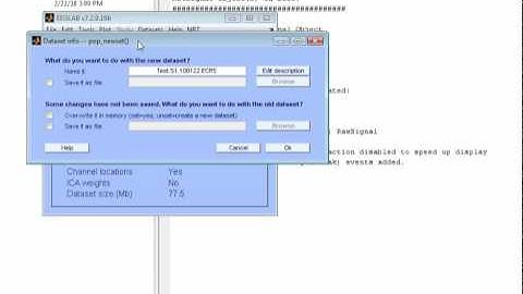 How to reject transient artifacts using EEGLAB