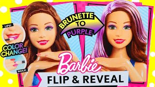 NEW - BARBIE COLOR CHANGE MAKEOVER Flip & Reveal Styling Head Dolls Disney Princess Ariel Rapunzel