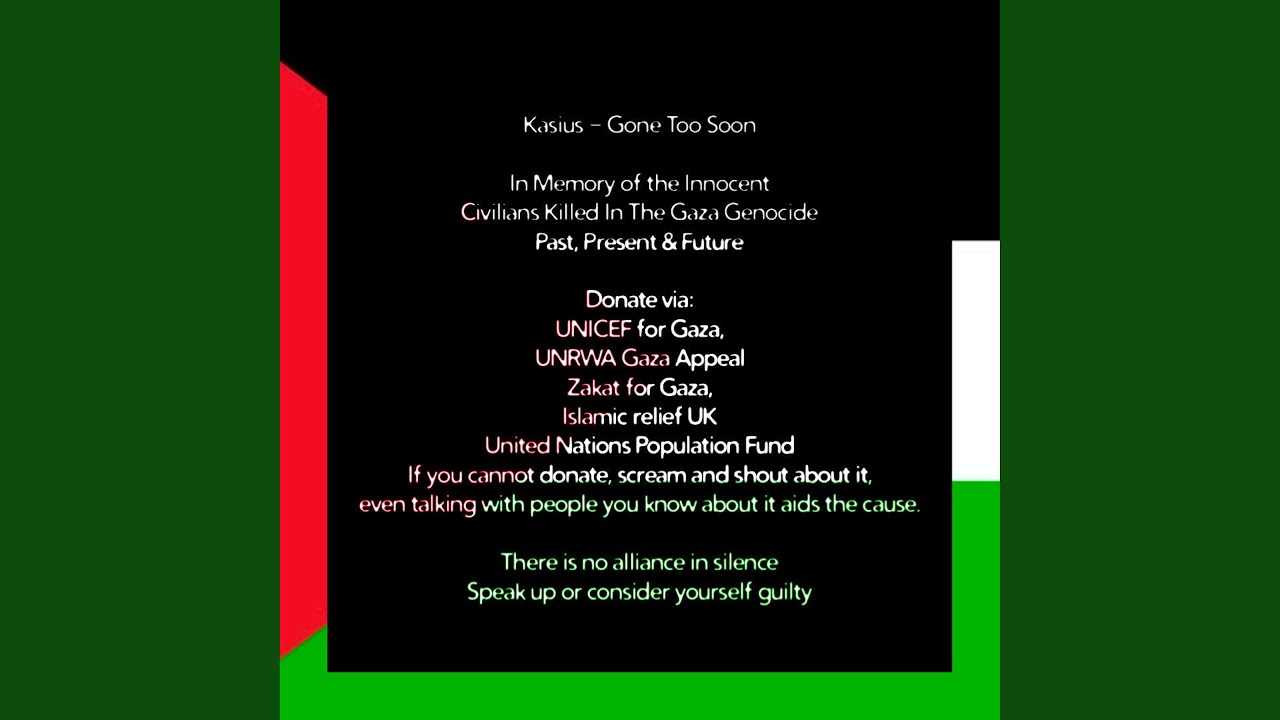 Gone Too Soon (In Memory of the Innocent Civilians Killed In The Gaza Genocide: Past, Present &...