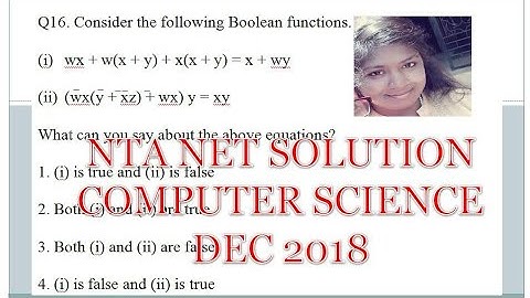 NTA UGC NET December 2018 Computer Science paper solution Q16