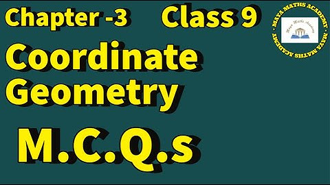 Chapter 3 - Coordinate Geometry , Class IX |Multiple Choice Questions |