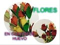 Flores Recicladas en cartón de huevo (egg carton)