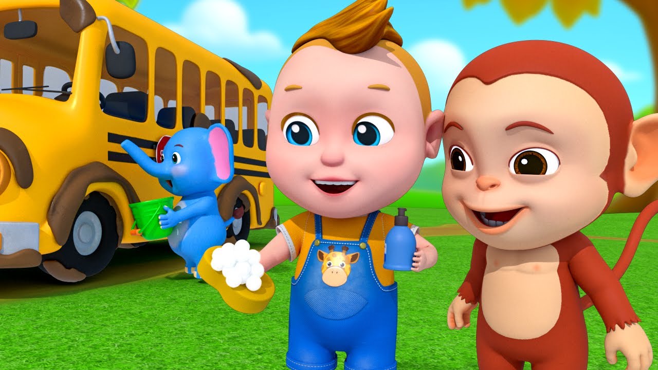 عجلات الحافلة  | نغسل السيارة🚗 -عجلات الحافلة | Bus Wash Song | Super Sumo Arabic